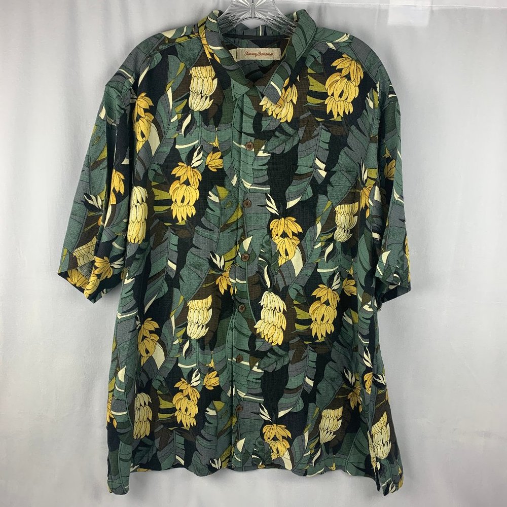 Tommy Bahama Hawaiian bananas/Leaves button shirt